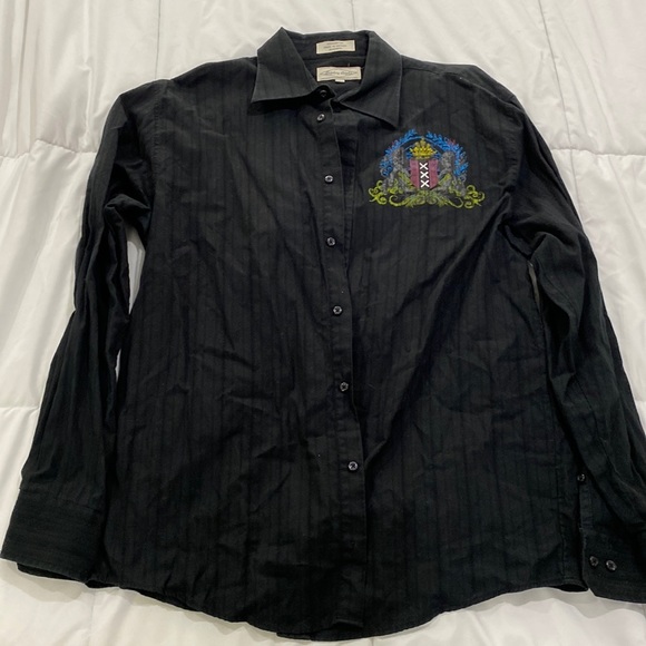 Eighty Eight Shirts Mens Black Graphic Button Down Shirt Wprestige On Back Poshmark